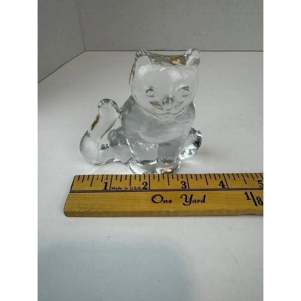 VTG Kosta Boda Zoo Series Bertil‎ Vallien Clear Glass Cat Figurine Paperweight